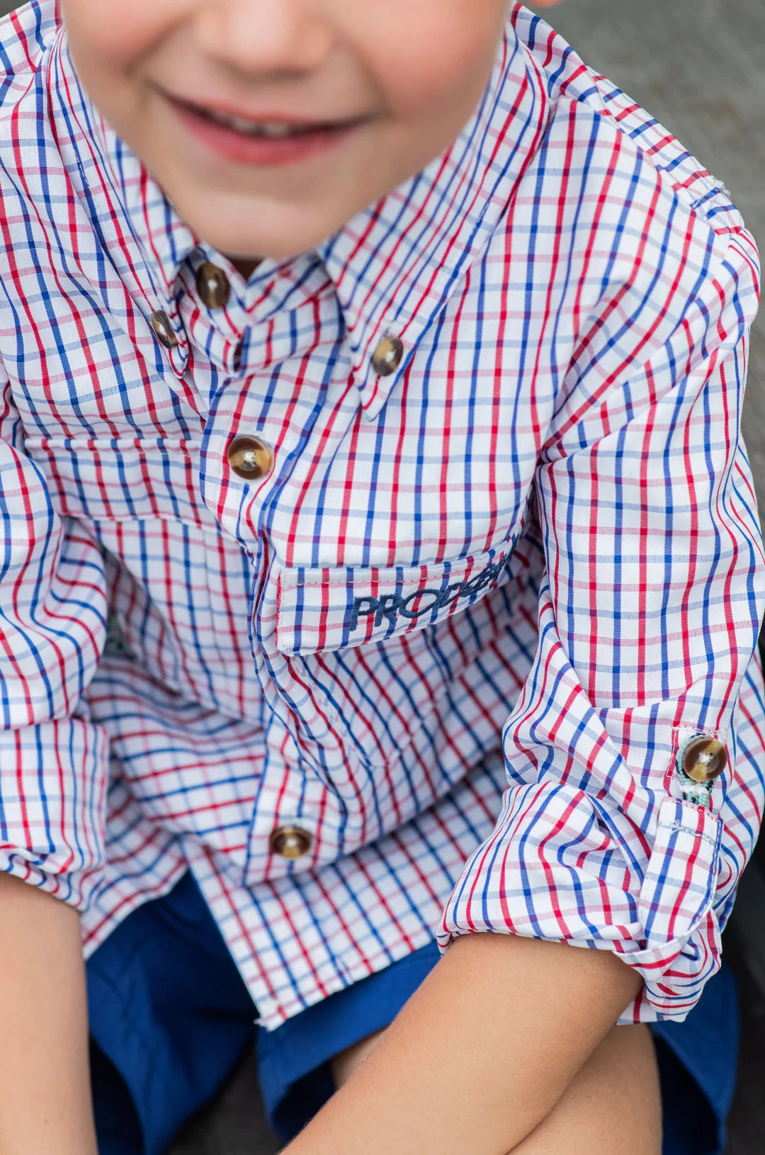 Autumn kids' outfits Founders Fishing Shirt - Americana Plaid