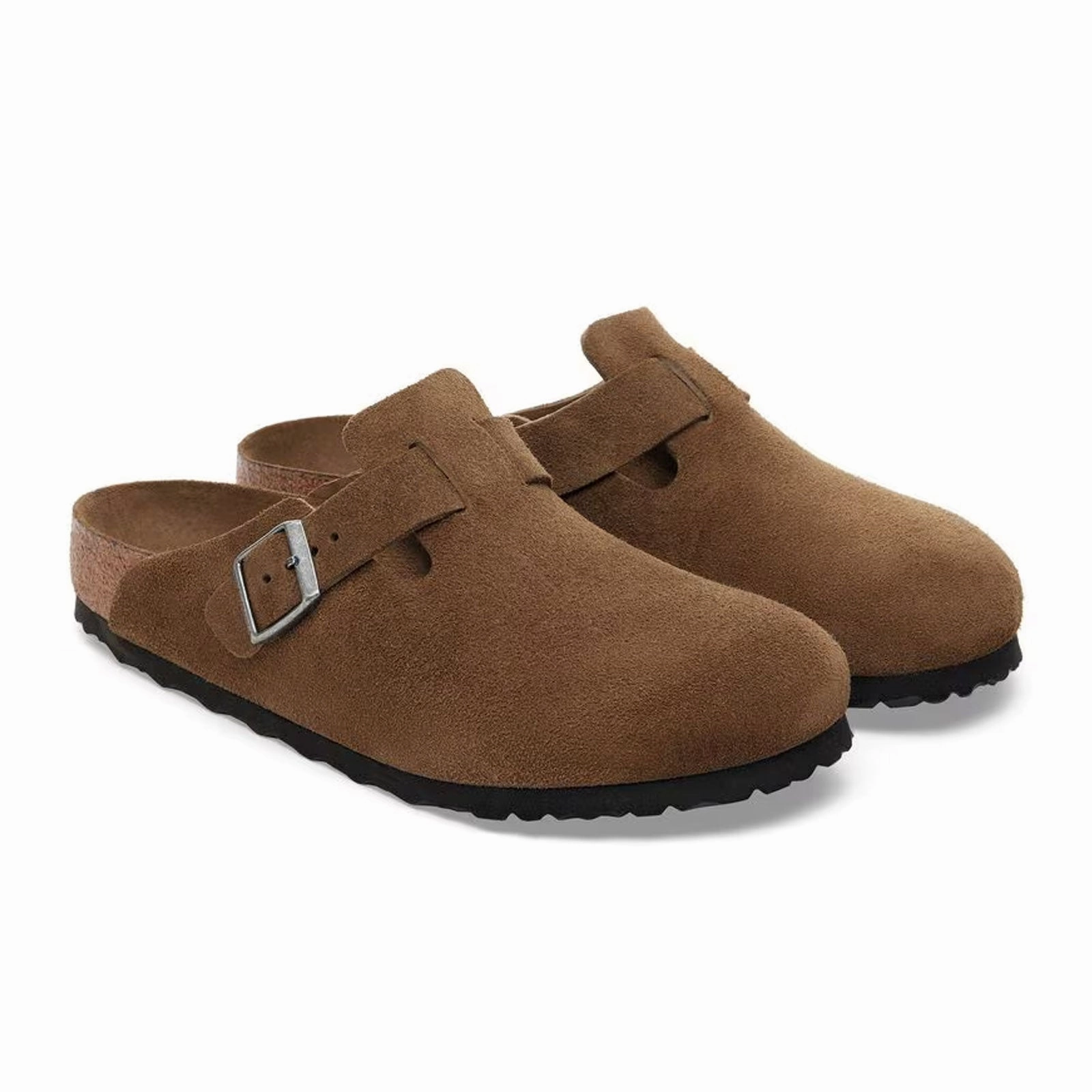 Birkenstock Boston Soft Footbed Clog (Men) - Dark Tea Suede Quick Walk