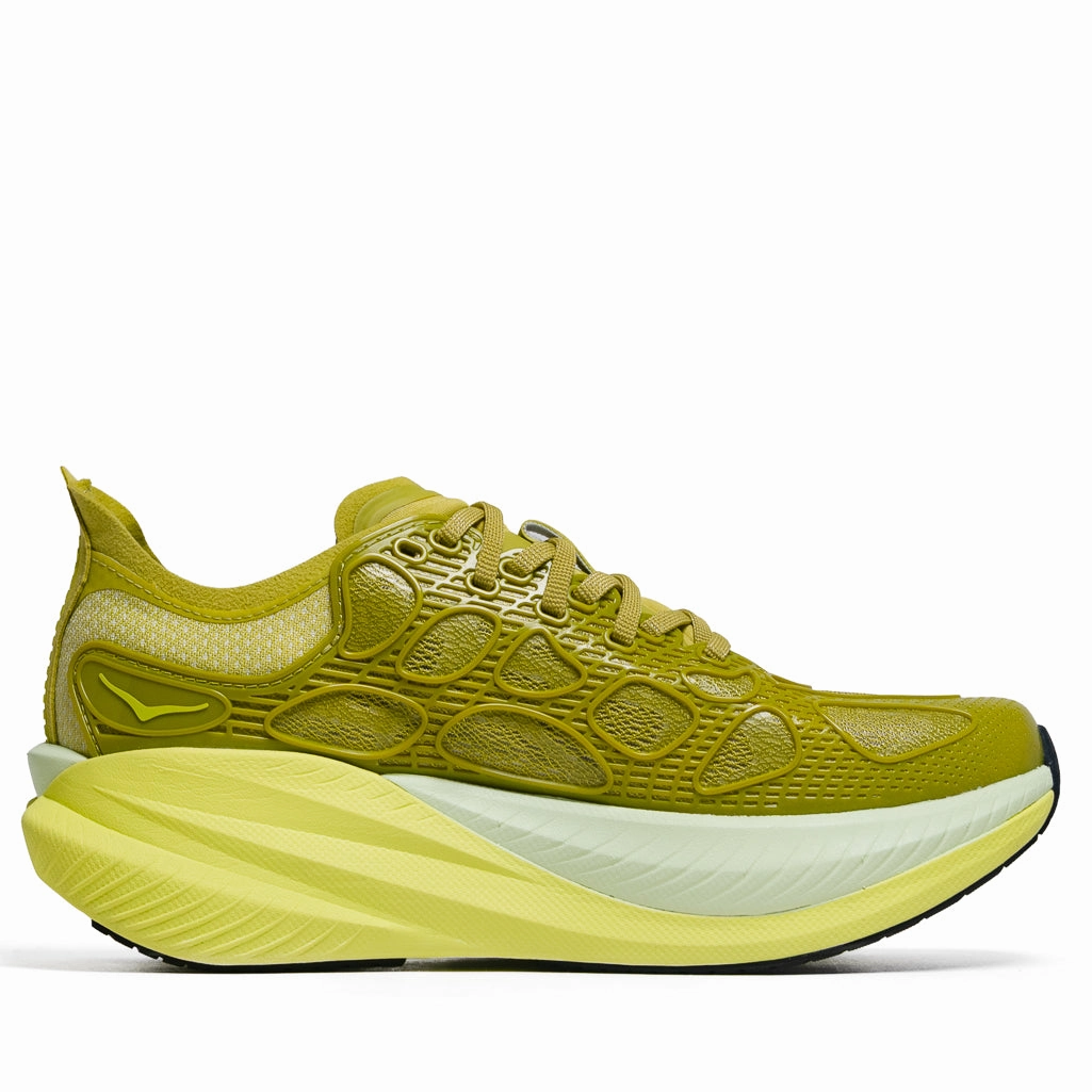 Hoka Mach X Caged - Pea Green/Hoka Citrus Breathable mesh