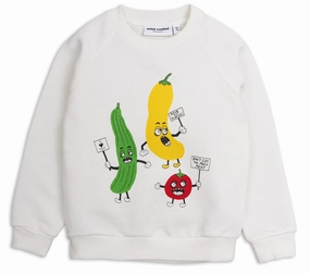 Mini Rodini Kids Veggie Sweatshirt White Plain kids' clothes