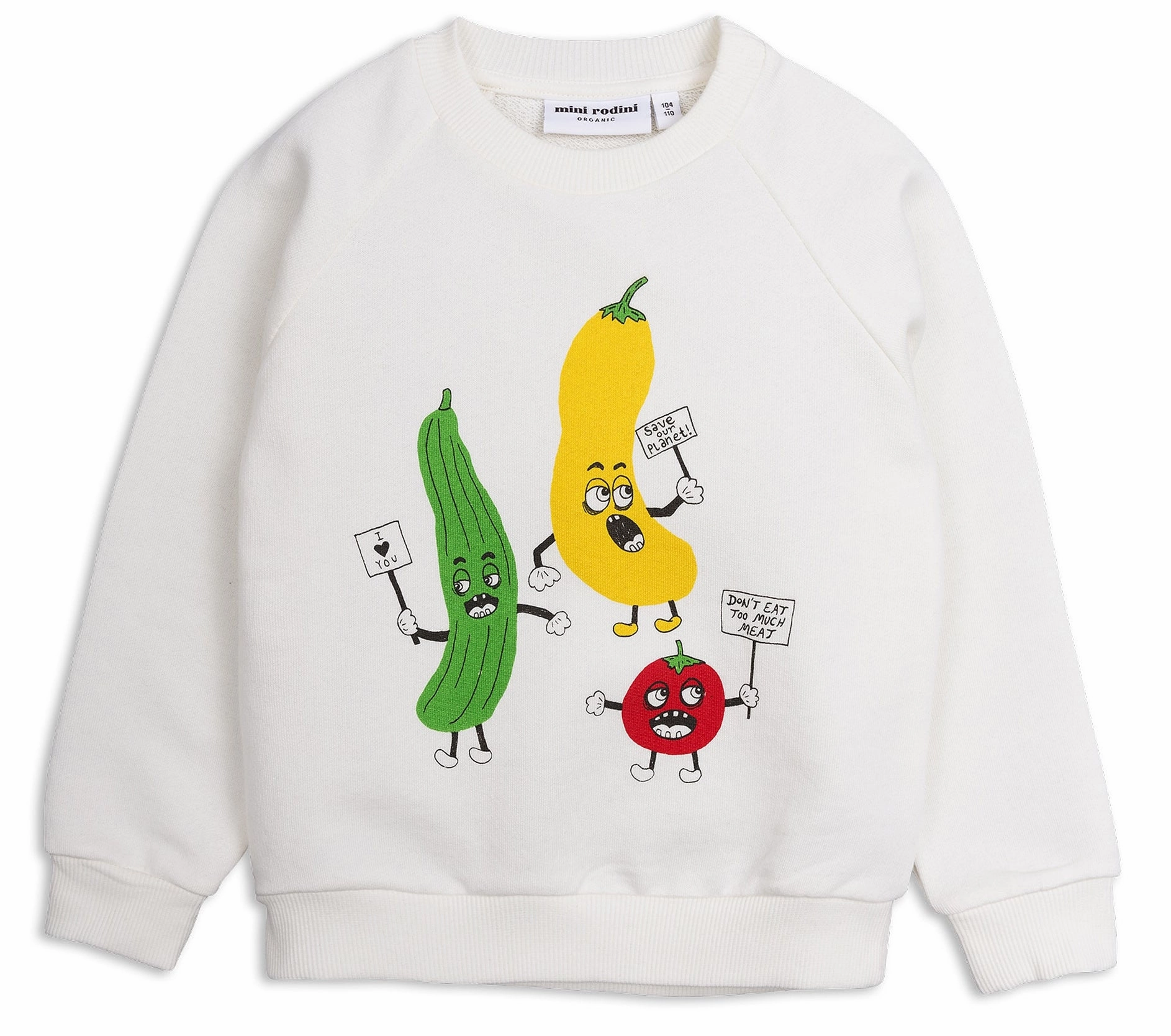 Fall Naughty Mini Rodini Kids Veggie Sweatshirt White