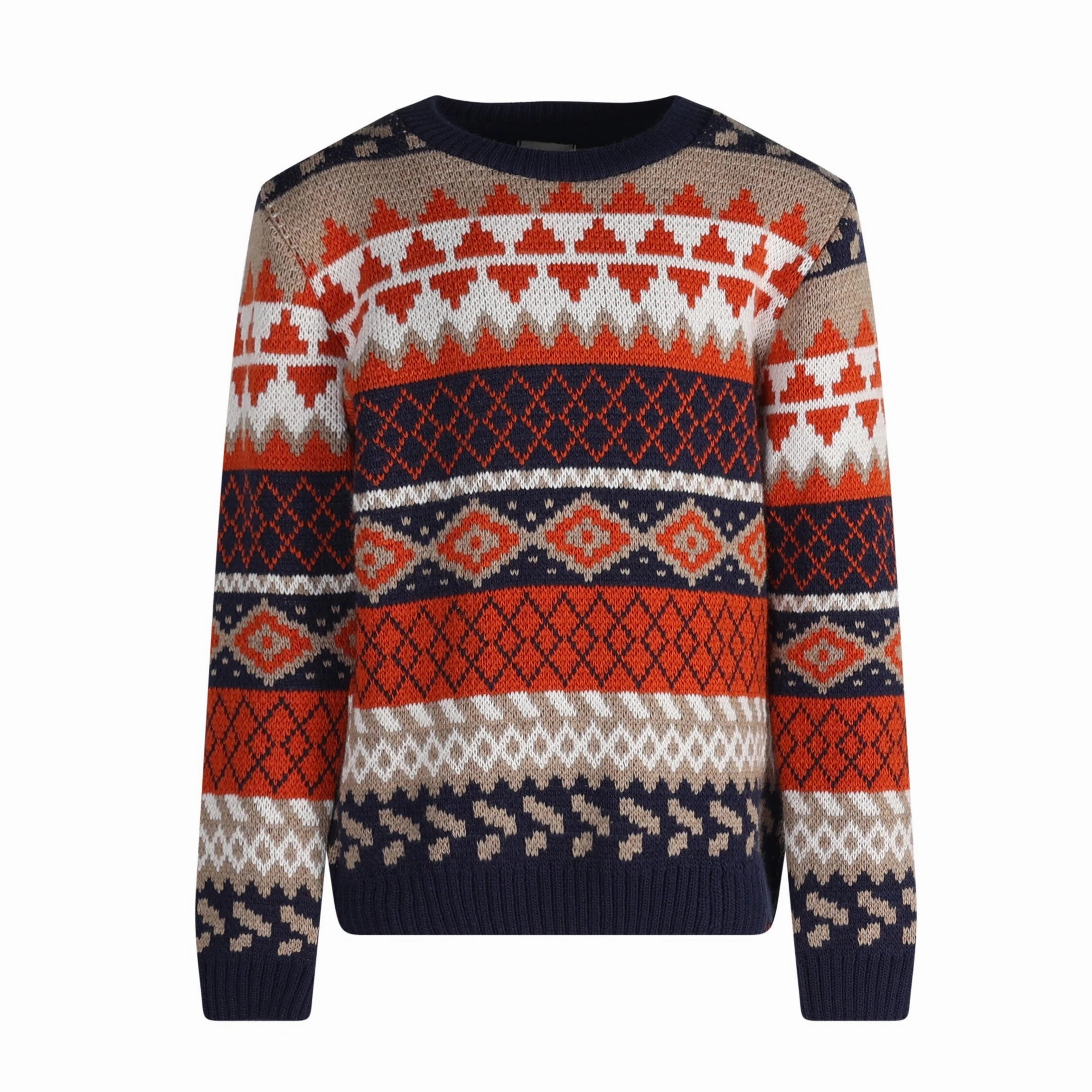 Siviglia White Pattern-Jacquard Sweater Jumper - 8Y Elastic Angelic