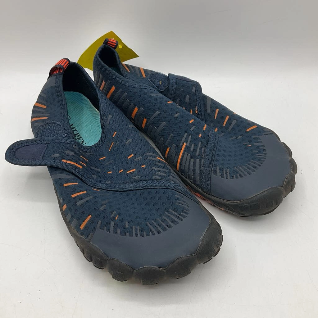 Size 2.5Y-3Y: Merence Blue/Orange Velcro Strap Water Shoes Temperature Regulating Fabric