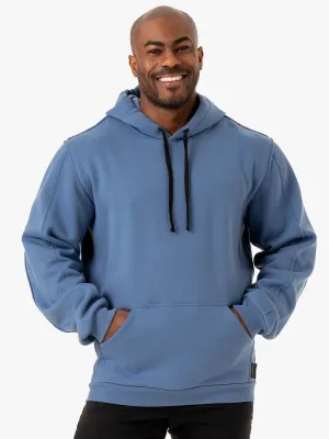 Force Pullover Hoodie - Blue Minimalist Look