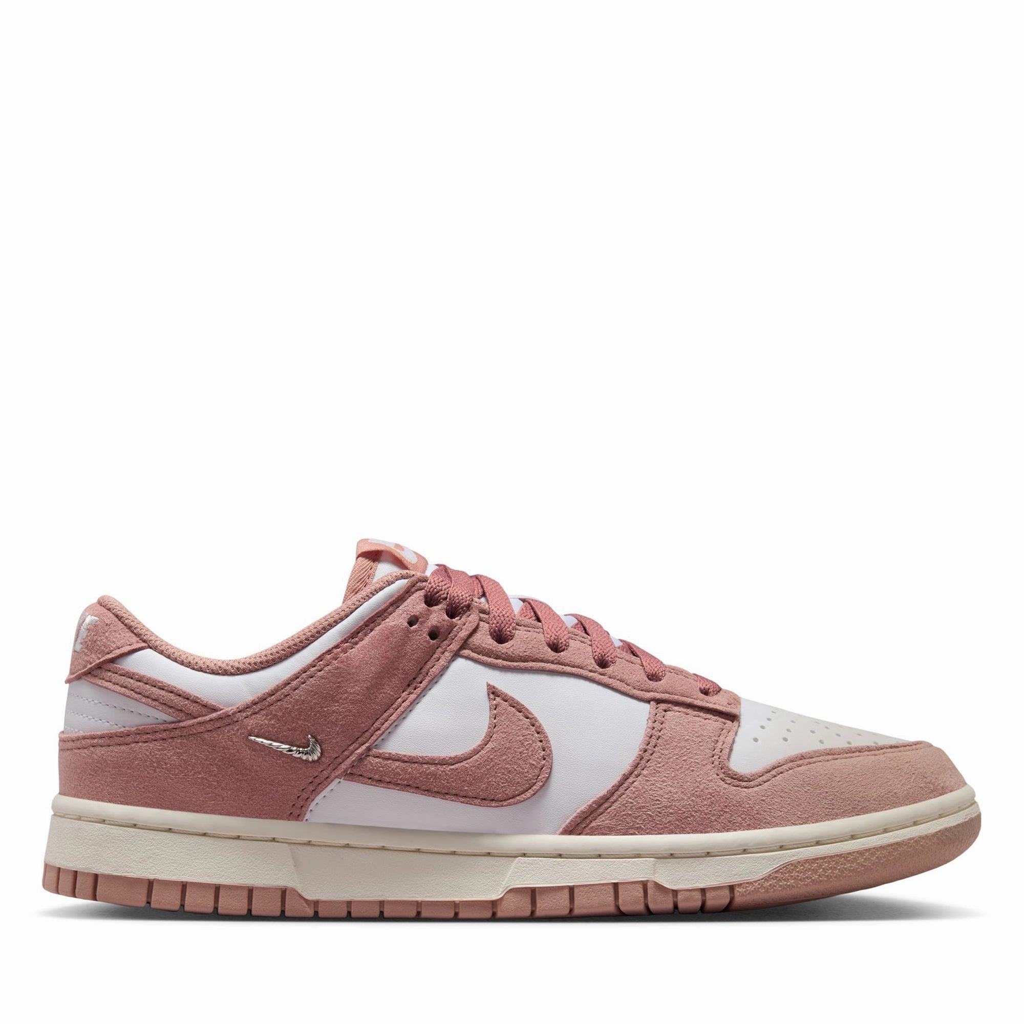 Women's Nike Dunk Low - White/Particle Pink Effortless Leather Slip-ons