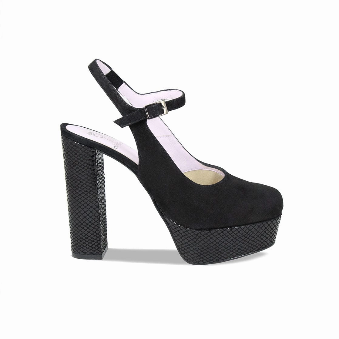 Rita: Black Suede & Snake Print Leather Effortless Cool Vintage Look