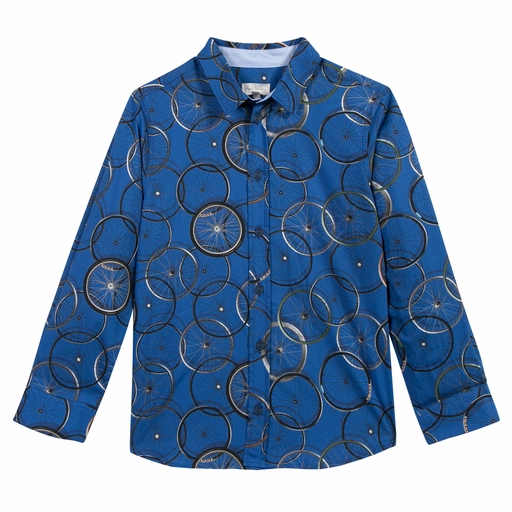 Space themed outfits for children Plaid Paul Smith Junior Kids Boy Royal Blue Wheels Shirt