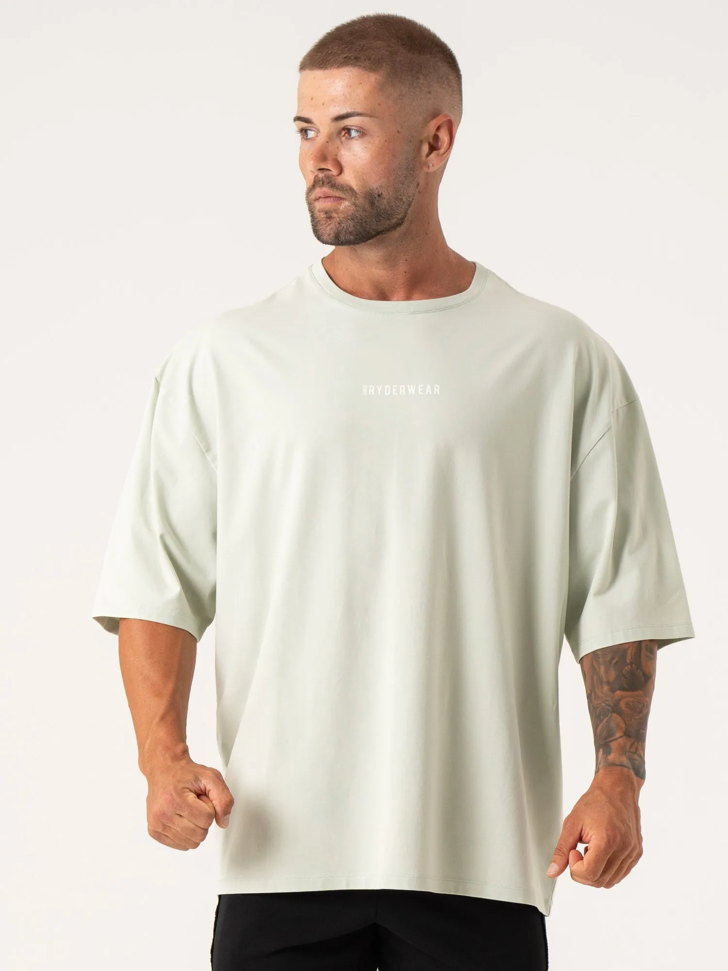 Slim Comfort Fit Pursuit Oversized T-Shirt - Spearmint Stonewash Cozy Comfort clean design