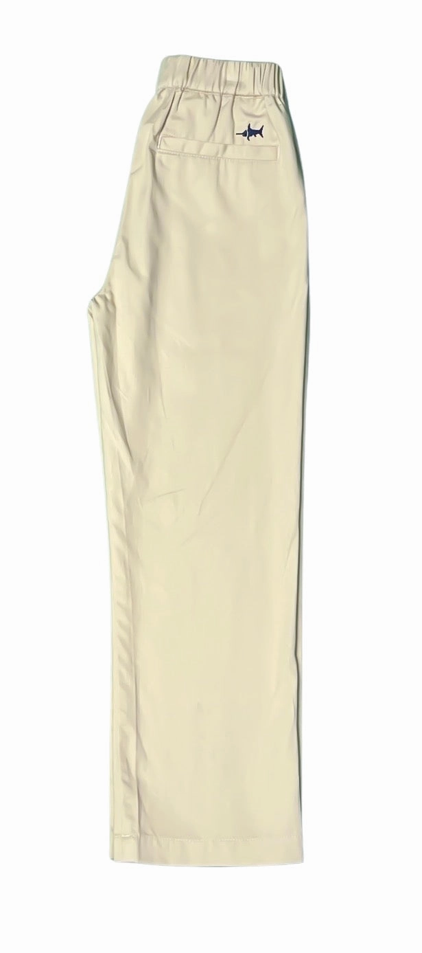 fade - resistant Sporty Naples Elastic Waist Pants | Khaki
