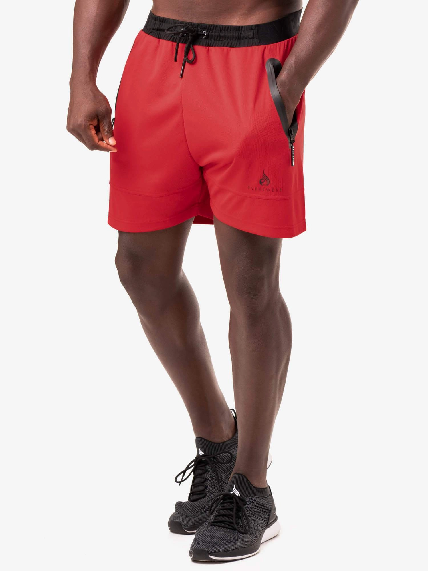 Minimal Waist Action Mesh Short - Red
