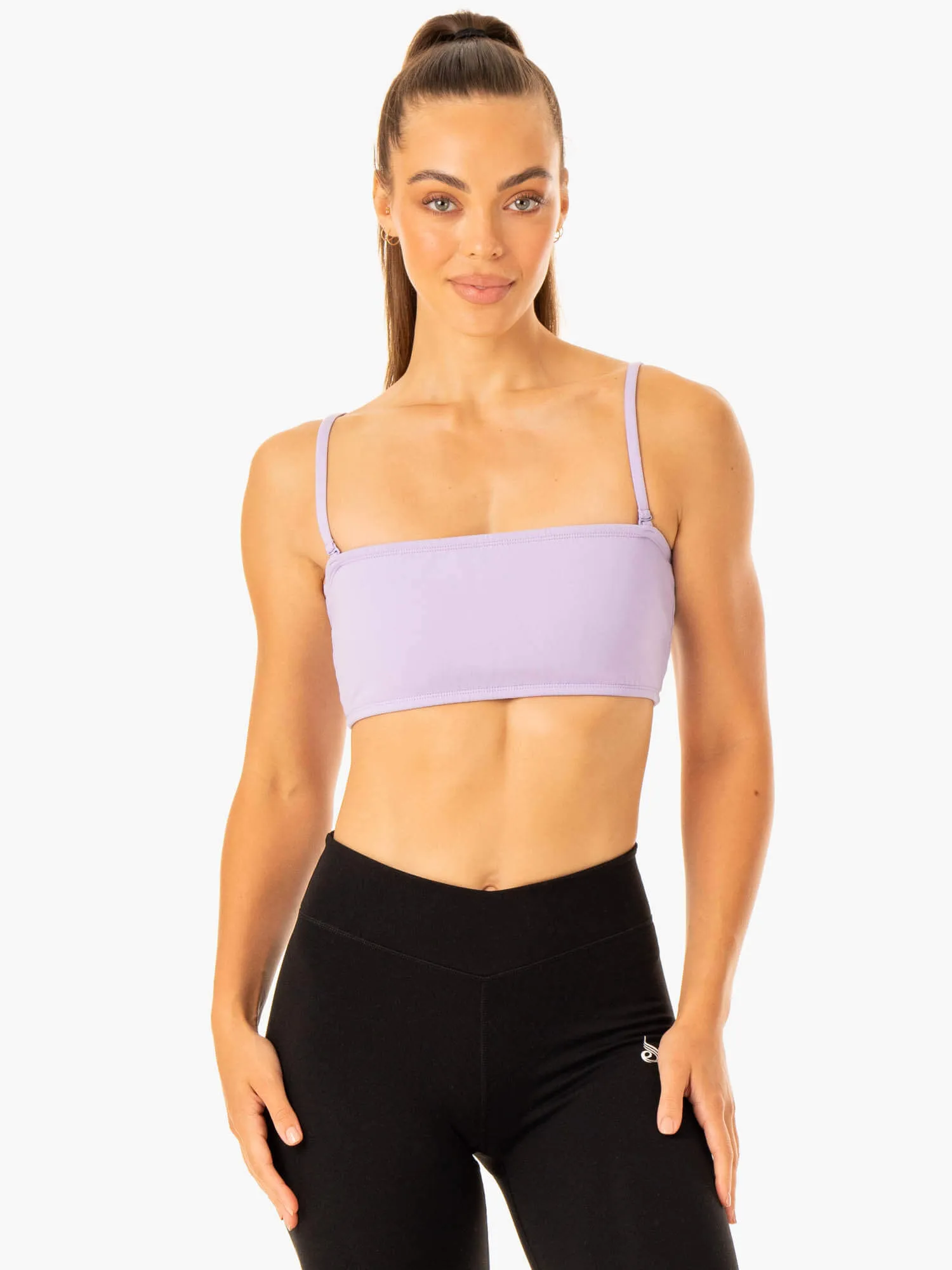 Convertible Bandeau Sports Bra - Lavender Seamless Design Flexible frame