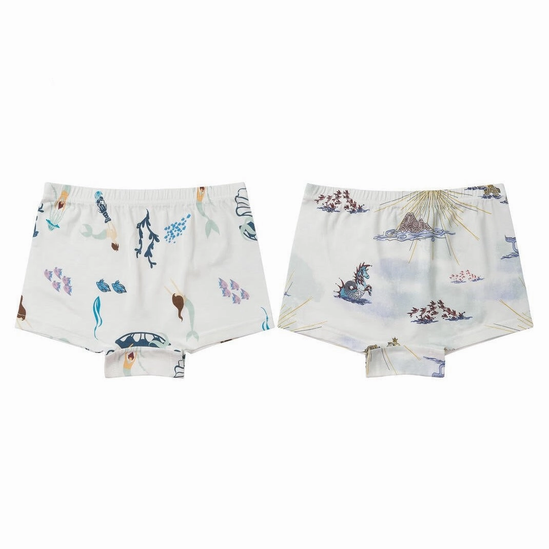 Nest Designs Kids/Boys/Girls Bamboo Underwear (2 Pack) - Under the Sea Train journey clothes for children Party clothes for children