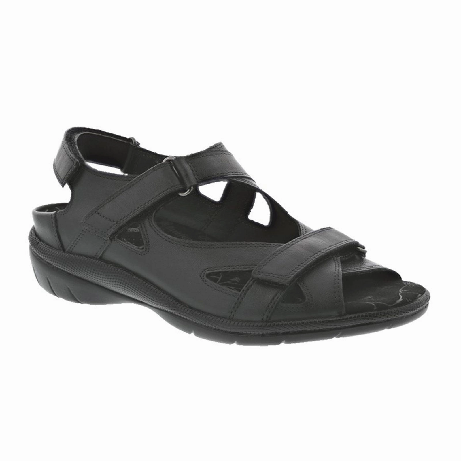 Marathon running Drew Lagoon Backstrap Sandal (Women) - Black Leather
