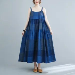 Trendy wrap gown Japan Line Babakud Women Summer Sleeveless Cotton-Linen A-Line Dress