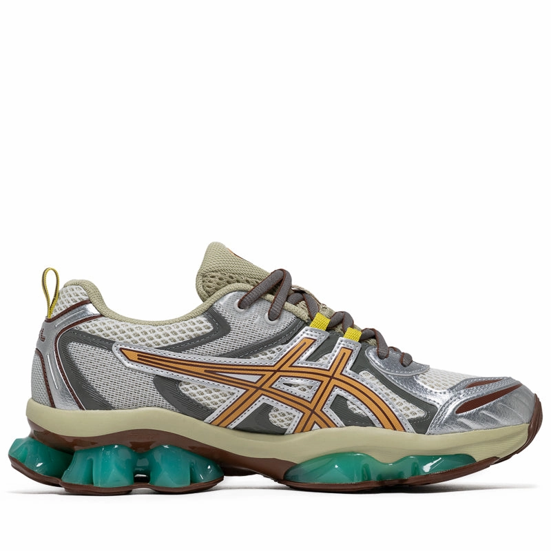 Asics Gel-Quantum Kinetic - White/Khaki Timeless Leather Shoes Professional Fit