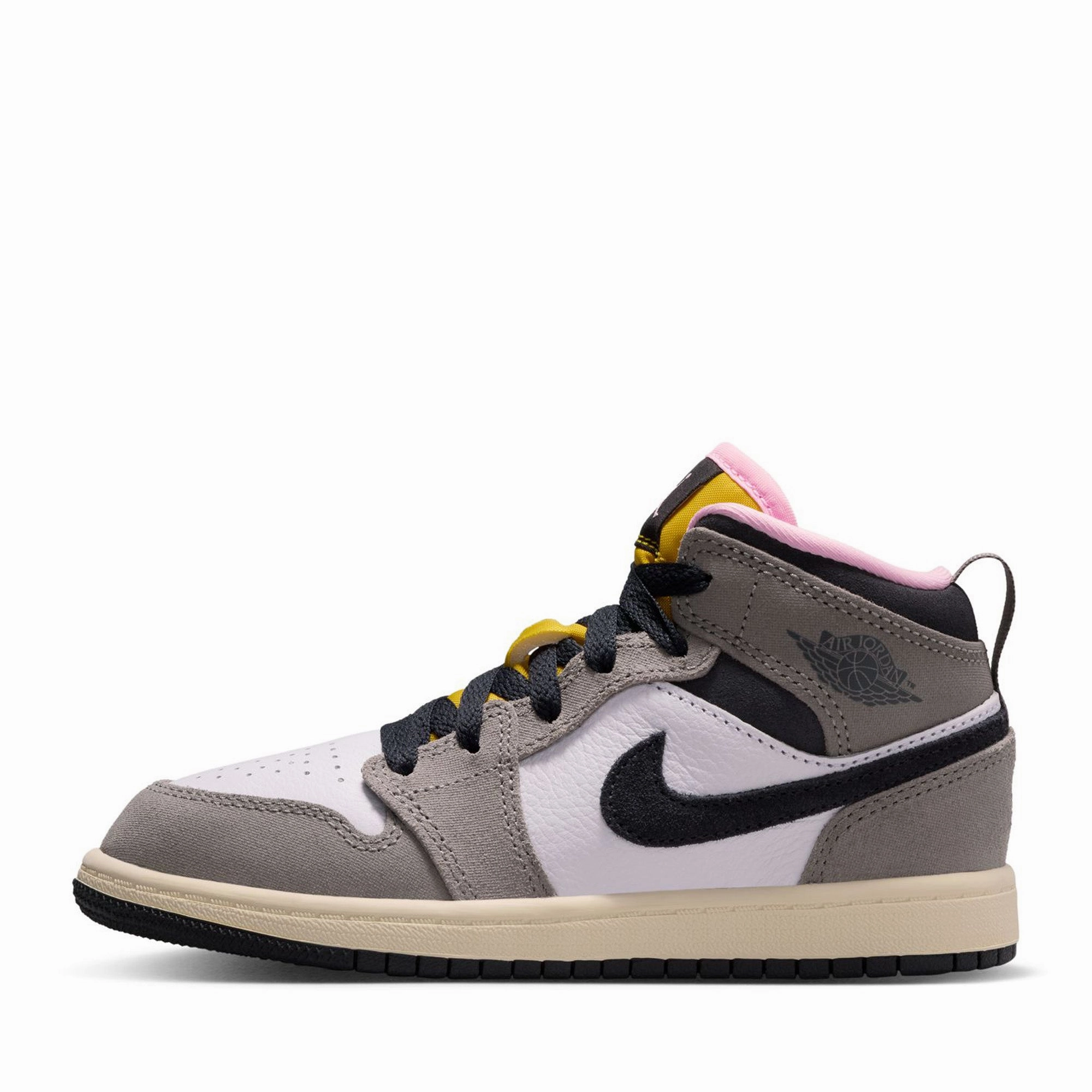 Timeless Walking Shoes Everyday Comfort Jordan 1 Mid SE (PS) - White/Oil Grey