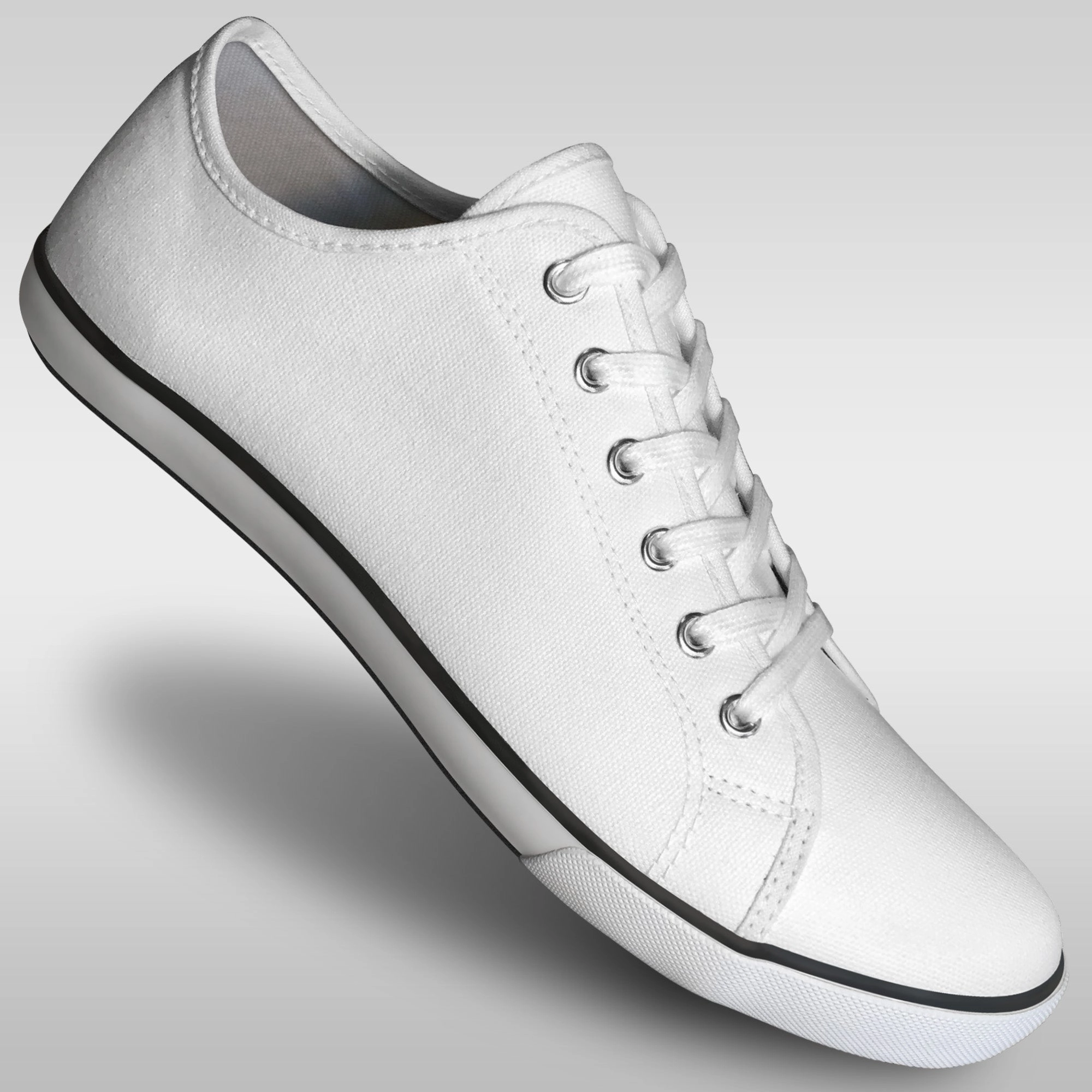 Aris Allen Men's White Canvas Gym Style Dance Sneakers Comfortable Walk Water Resistant Lining