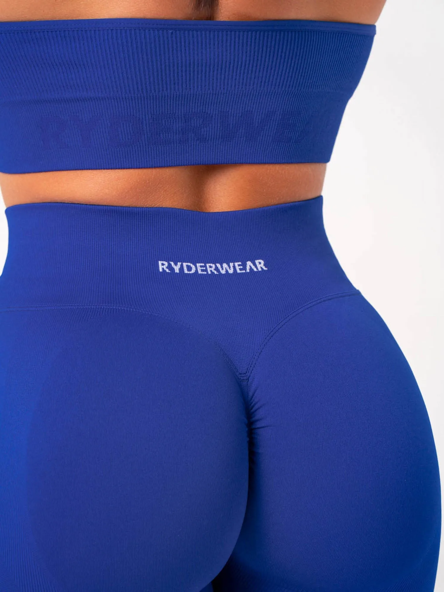 Lift Scrunch Shorts - Cobalt Yarn Dyed Fabric