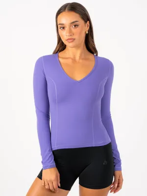 Easy Care Material Thermal Regulating Design NKD Align Long Sleeve Training Top - Purple