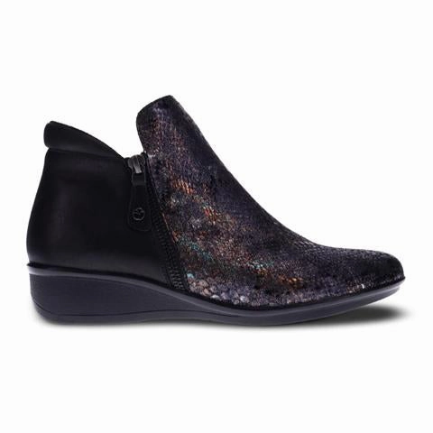 Revere Damascus Ankle Boot (Women) - Black/Metallic Python Cool Lane