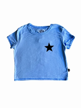 cute playground Boxy Top w/ Star | Chambray Blue