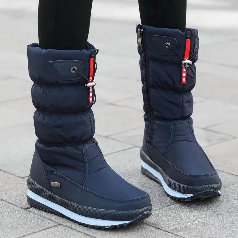 Winter boots New Plus Velvet Thick Cotton Shoes Thermal Middle Tube Waterproof Non-slip Boots Snow Casual Weather-Resistant Footwear