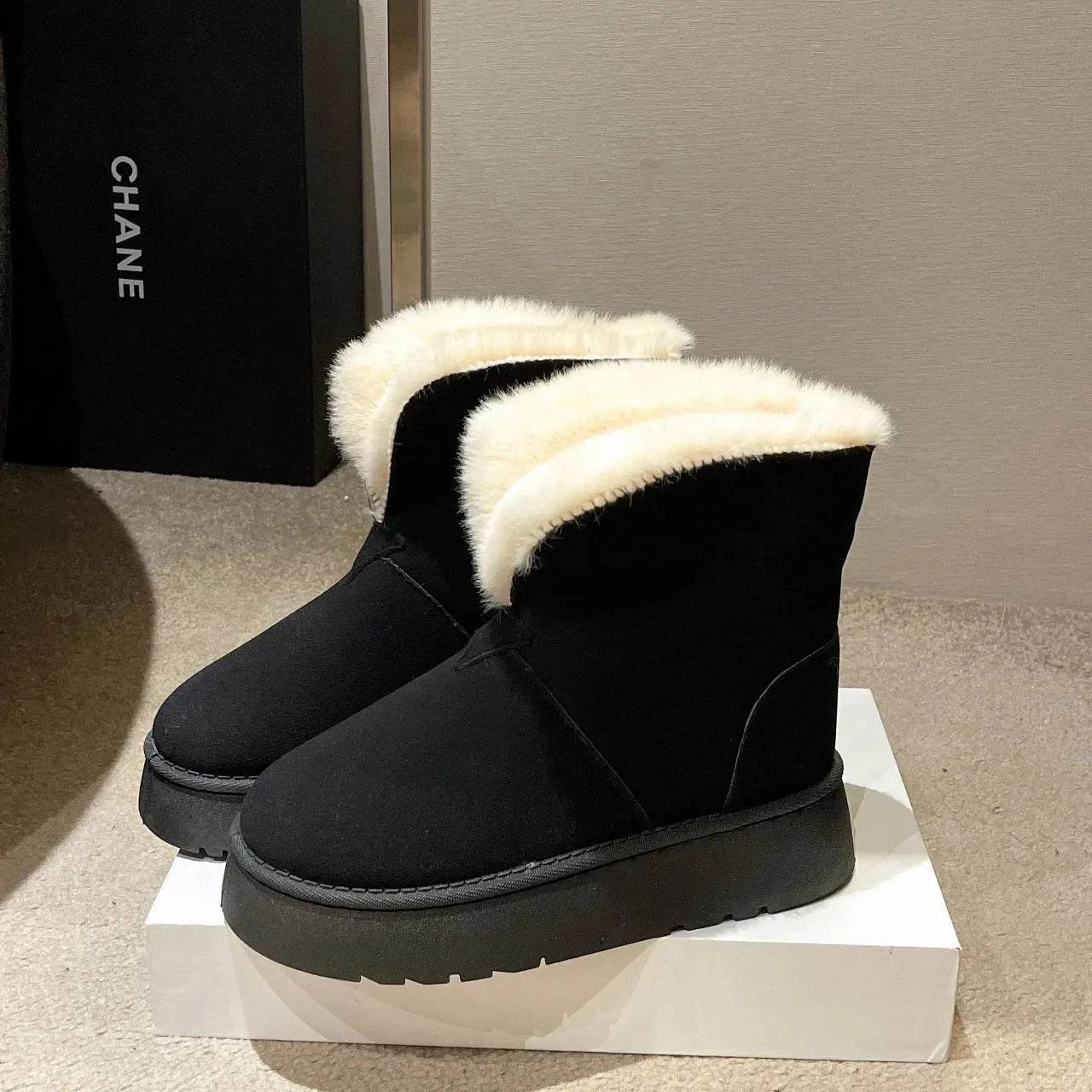 Winter Warm Snow Boots New Fashion Foldable Fleece Cotton Shoes For Women Plus Velvet And Thickened Plush Ankle Boots Protective