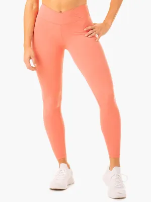 Soft Texture Serene Cross Over Scrunch Leggings - Rose Pink