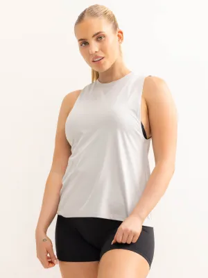 Soft Tech Loose Fit Tank - Grey Marl Breathable Mesh Insert HypoallergenicMaterial
