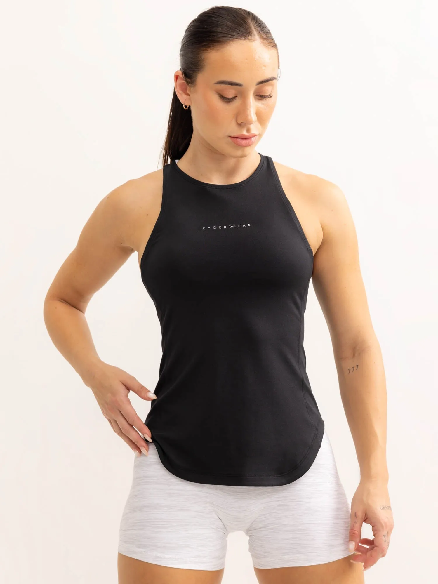 MoistureWicking Soft Tech Slim Fit Tank - Black