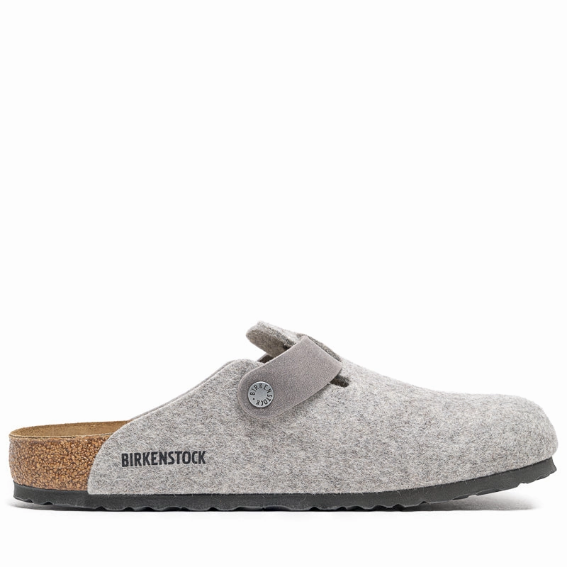 Versatile Shoes Birkenstock Boston Wool Oiled Leather - Light Gray