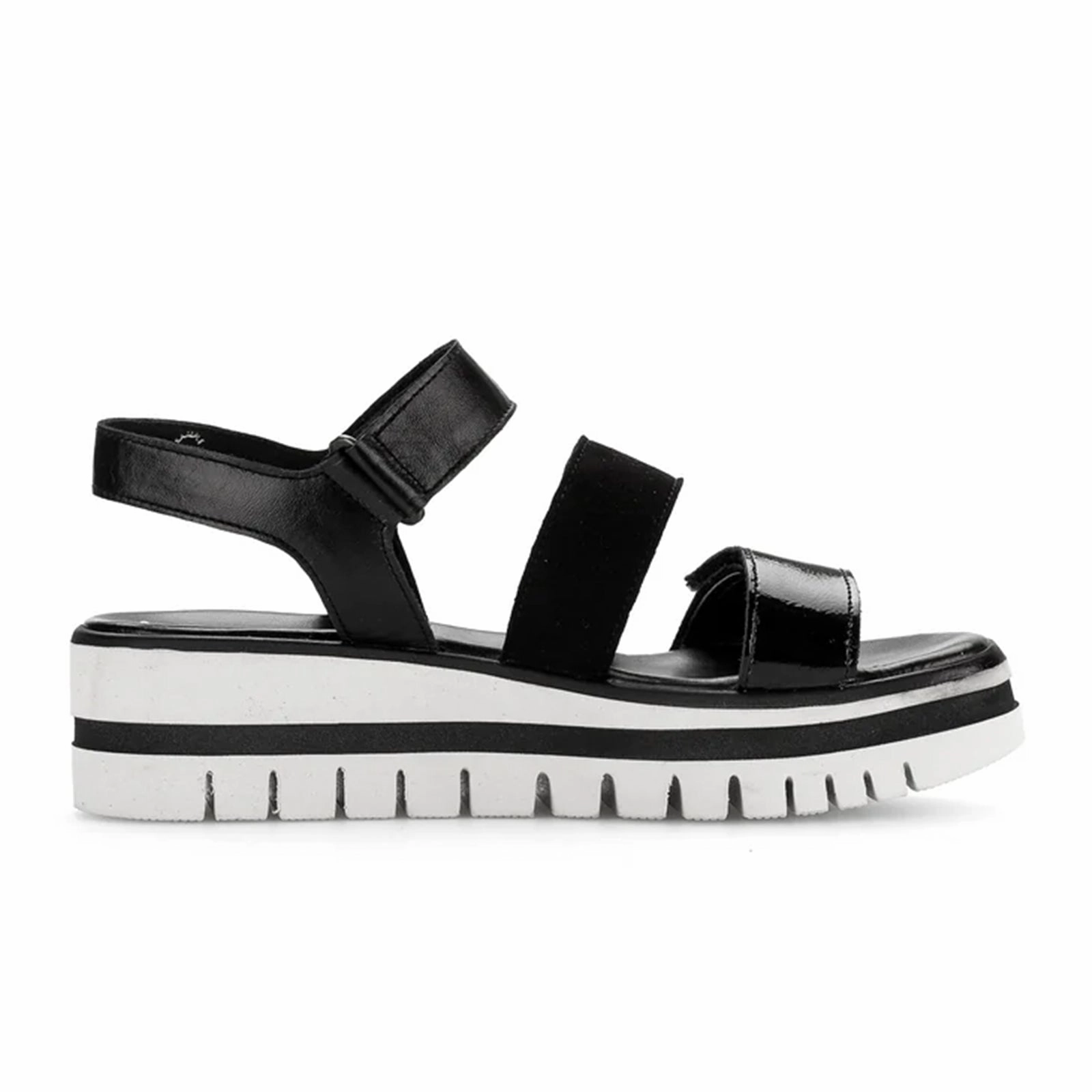 Gabor 620 Platform Wedge Sandal (Women) - Schwarz Lack/Samtchevreau Casual insulated