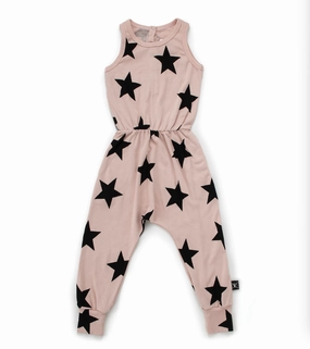 Nununu Kids Girl STAR Romper in Powder Pink Little girl Comfortable