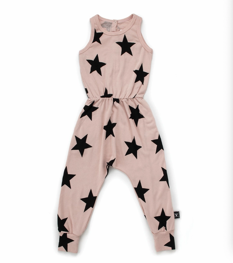 Nununu Kids Girl STAR Romper in Powder Pink Little girl Comfortable