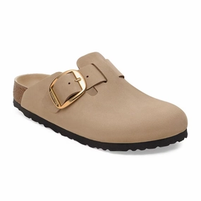 Birkenstock Boston Big Buckle Clog (Women) - Tobacco Oiled Leather Street Grip Slow Pace