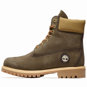 Mountain Lane Timberland Premium 6" Lace Up Waterproof Boot - Dark Brown/Nubuck Olive