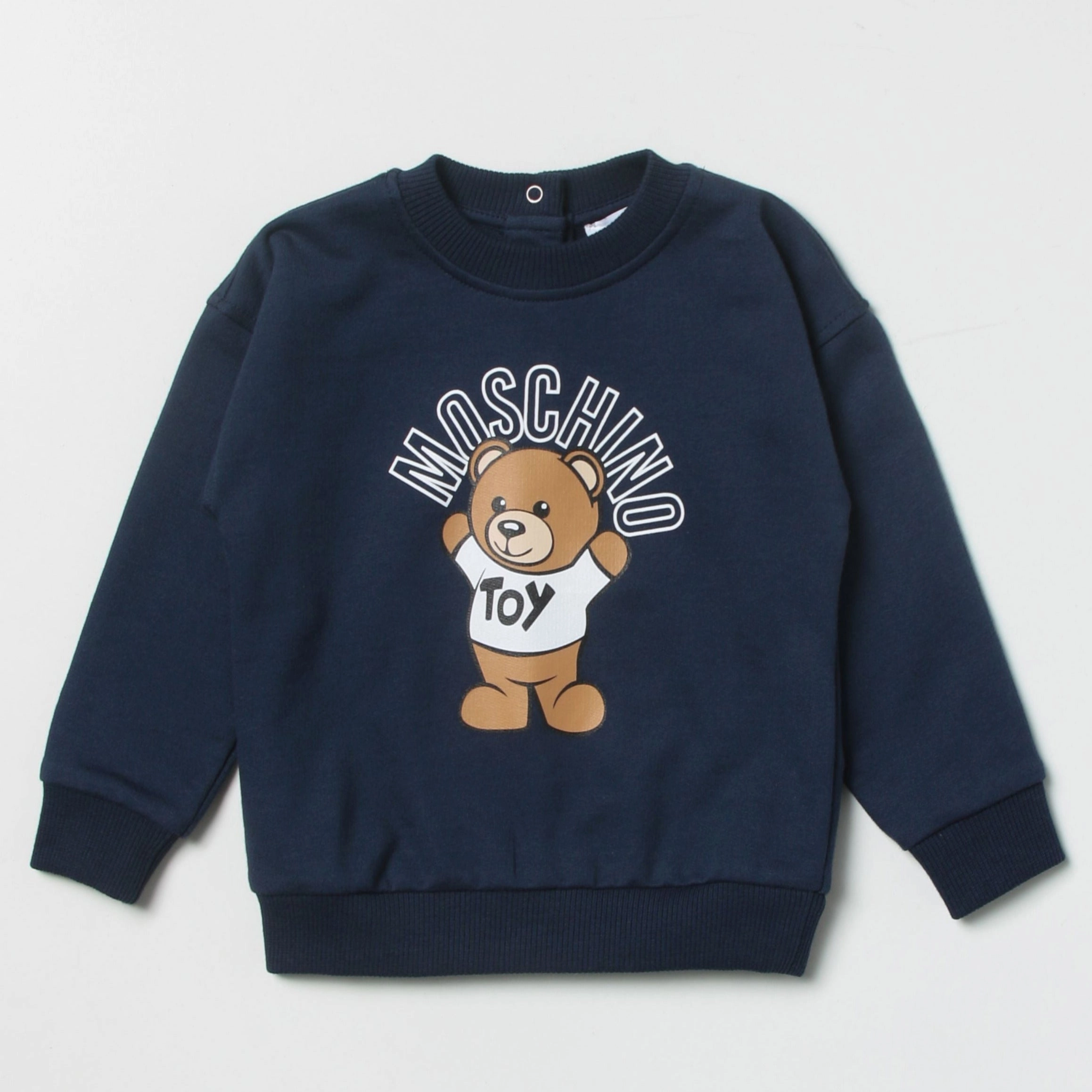 Moschino Baby Kids Long Sleeve Sweatshirt with Large Bear Graphic - Navy Colorful kids' clothes park