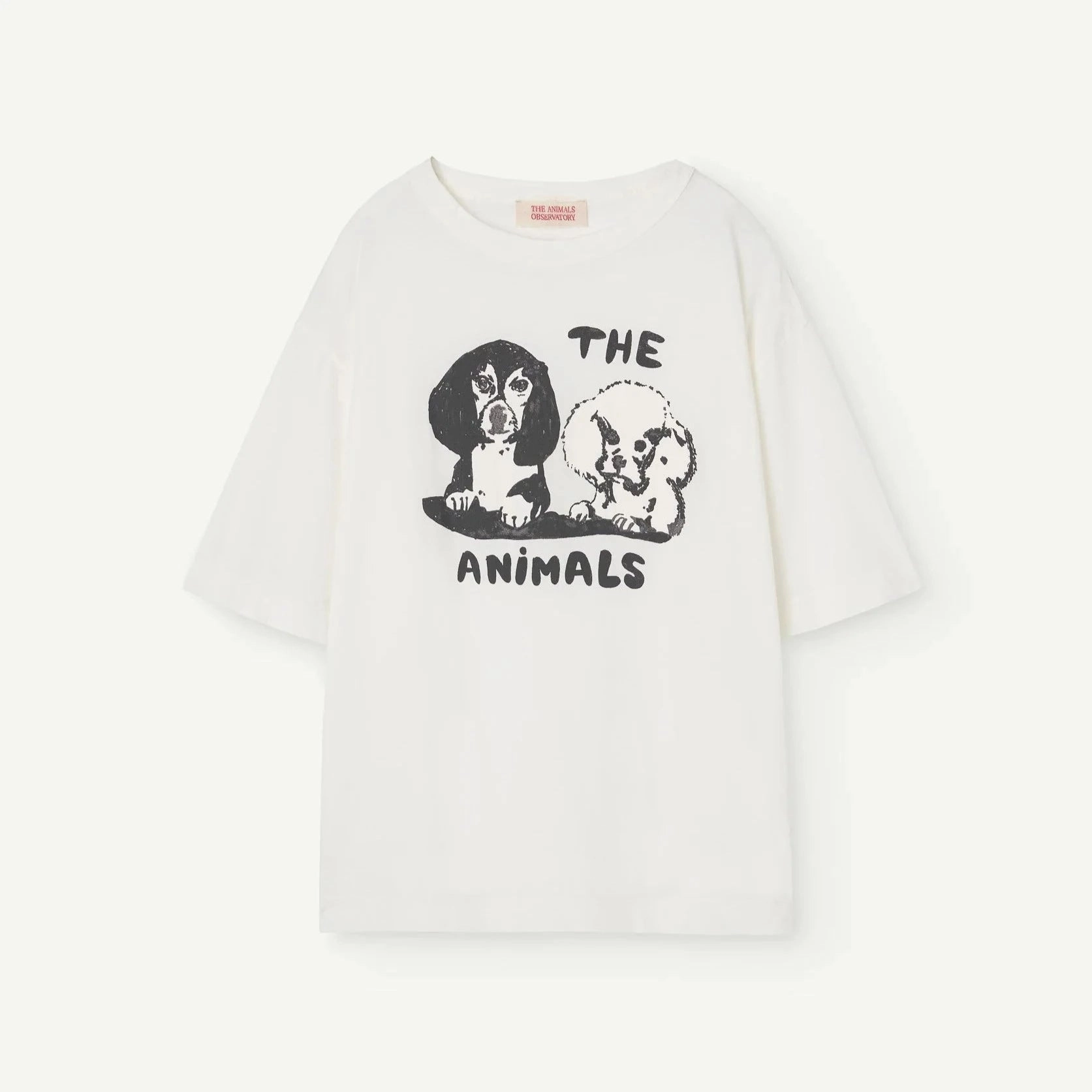 THE ANIMALS OBSERVATORY Kids White Puppies Rooster Oversize T-Shirt - 3Y/8Y Outerwear Bohemian
