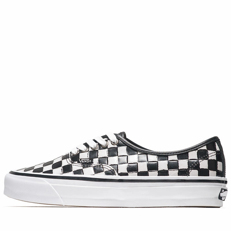 Vans Authentic 44 Vibram - Leather Check Black/White Durable Material Light Pace