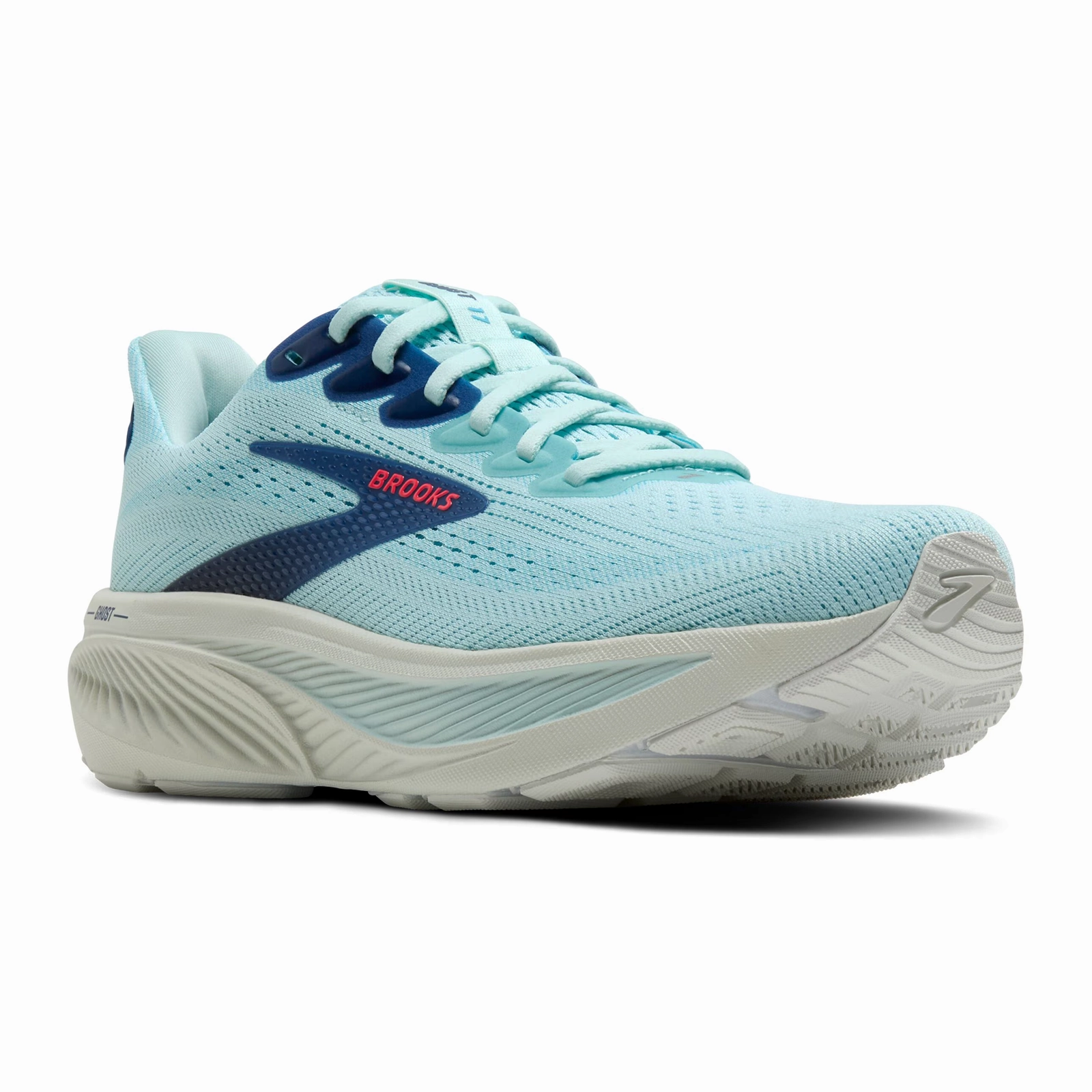 Brooks Ghost 17 Running Shoe (Women) - Clearwater/Navy Peony Air Cushion Flexible Support