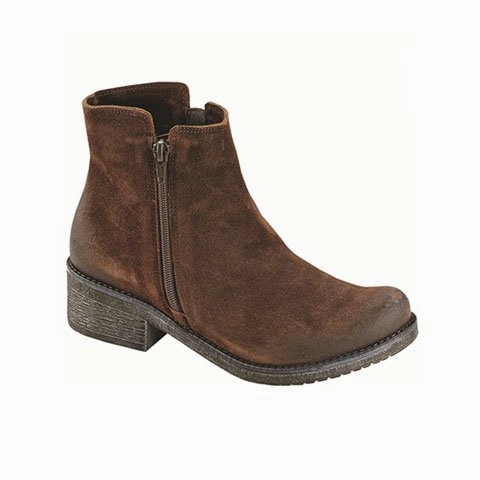 Naot Wander Zip Ankle Boot (Women) - Seal Brown Suede French Design