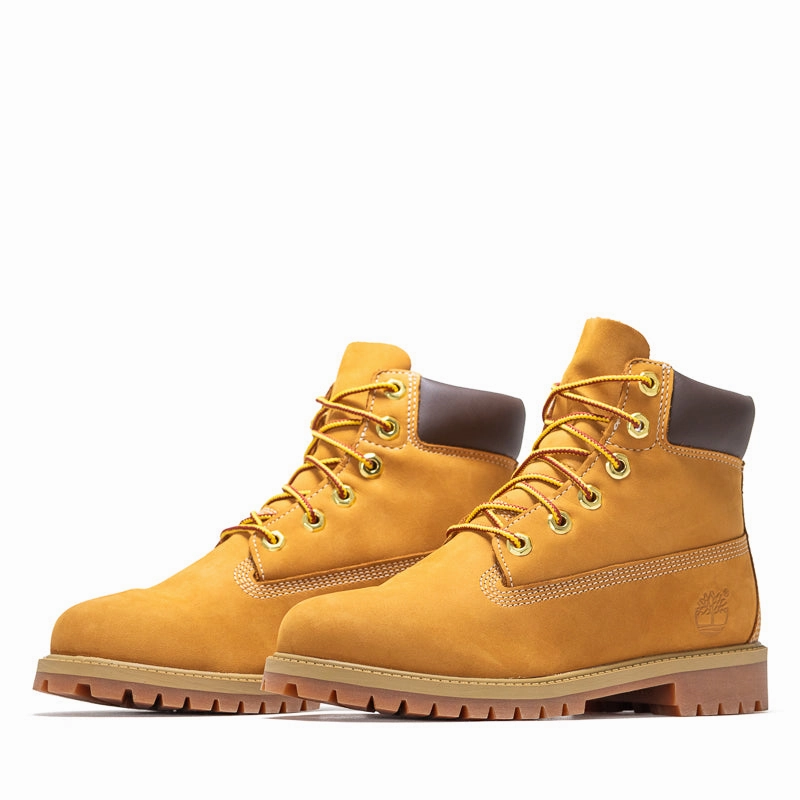 Crocodile Embossed Party Ease Timberland 6" Lace Up Waterproof Boot (GS) - Wheat