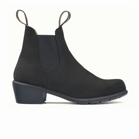 Clean Texture Coffee Path Blundstone 1960 Heeled Chelsea Boot (Women) - Black Nubuck