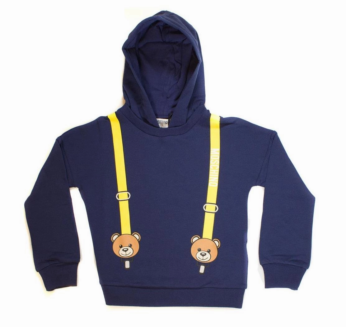 Non - toxic Moschino Kids Teddy Bear Hoodie in Navy
