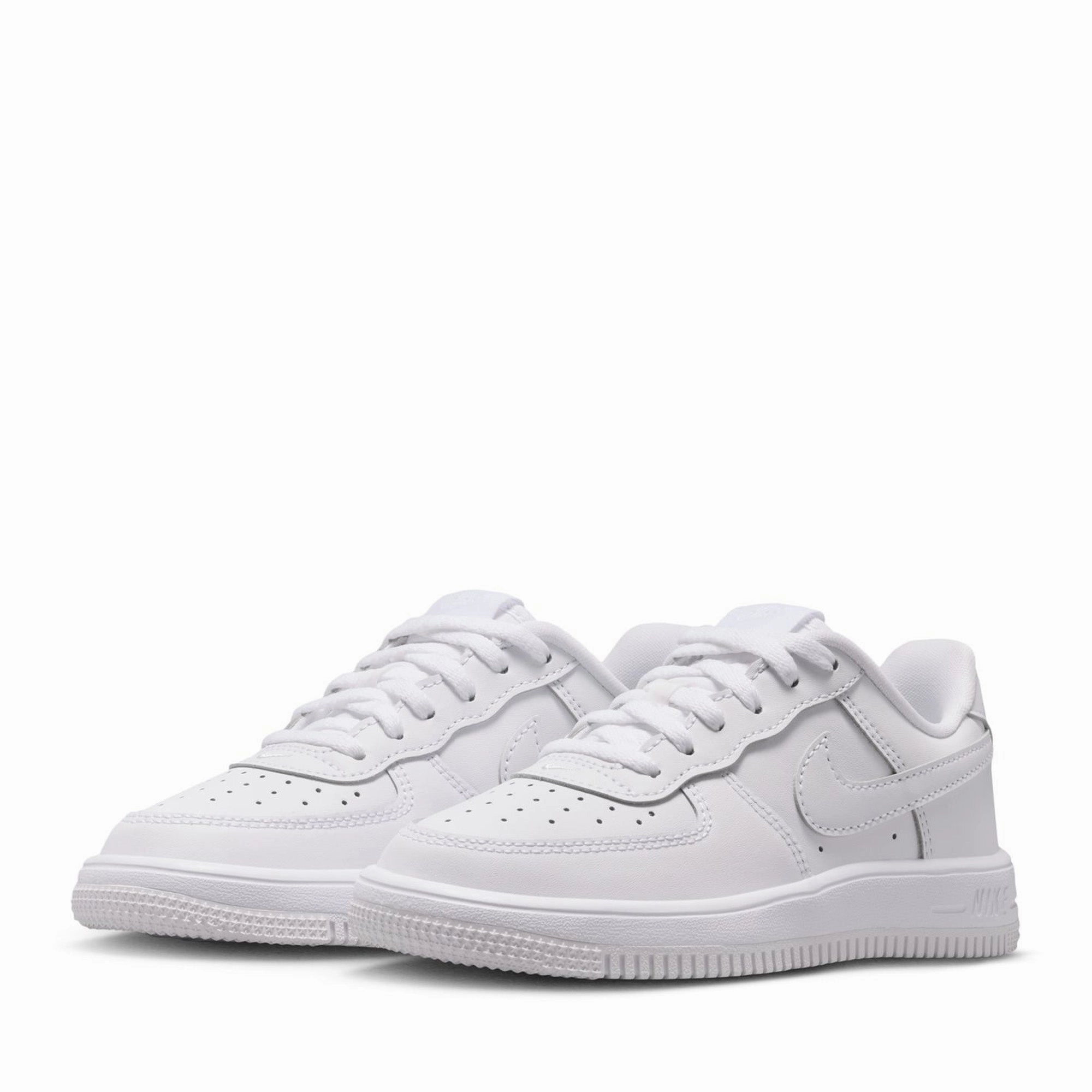 Nike Force 1 Low (PS) - White/White Relaxed Office Shoes