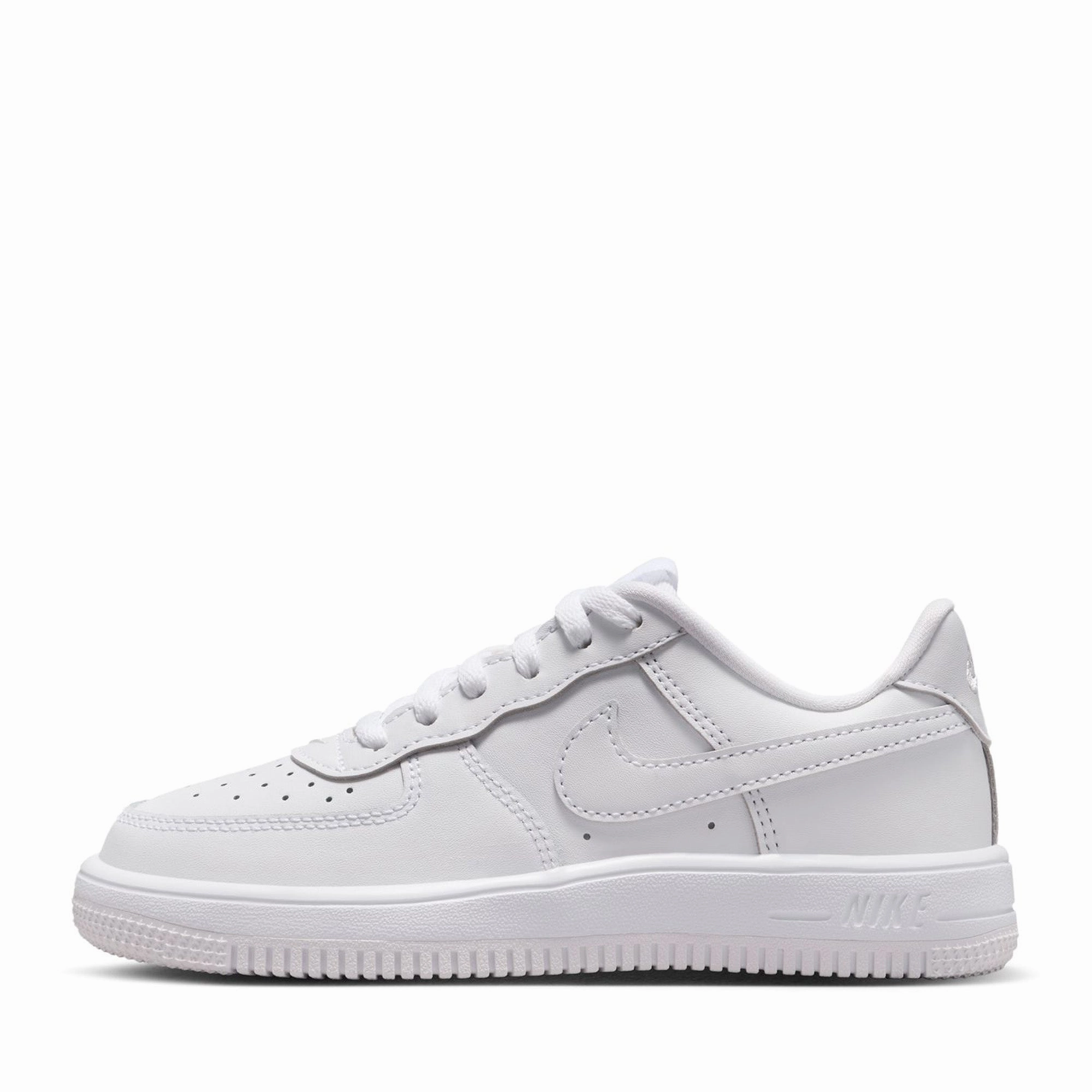 Nike Force 1 Low (PS) - White/White Soft Leather Shoes Practical Style