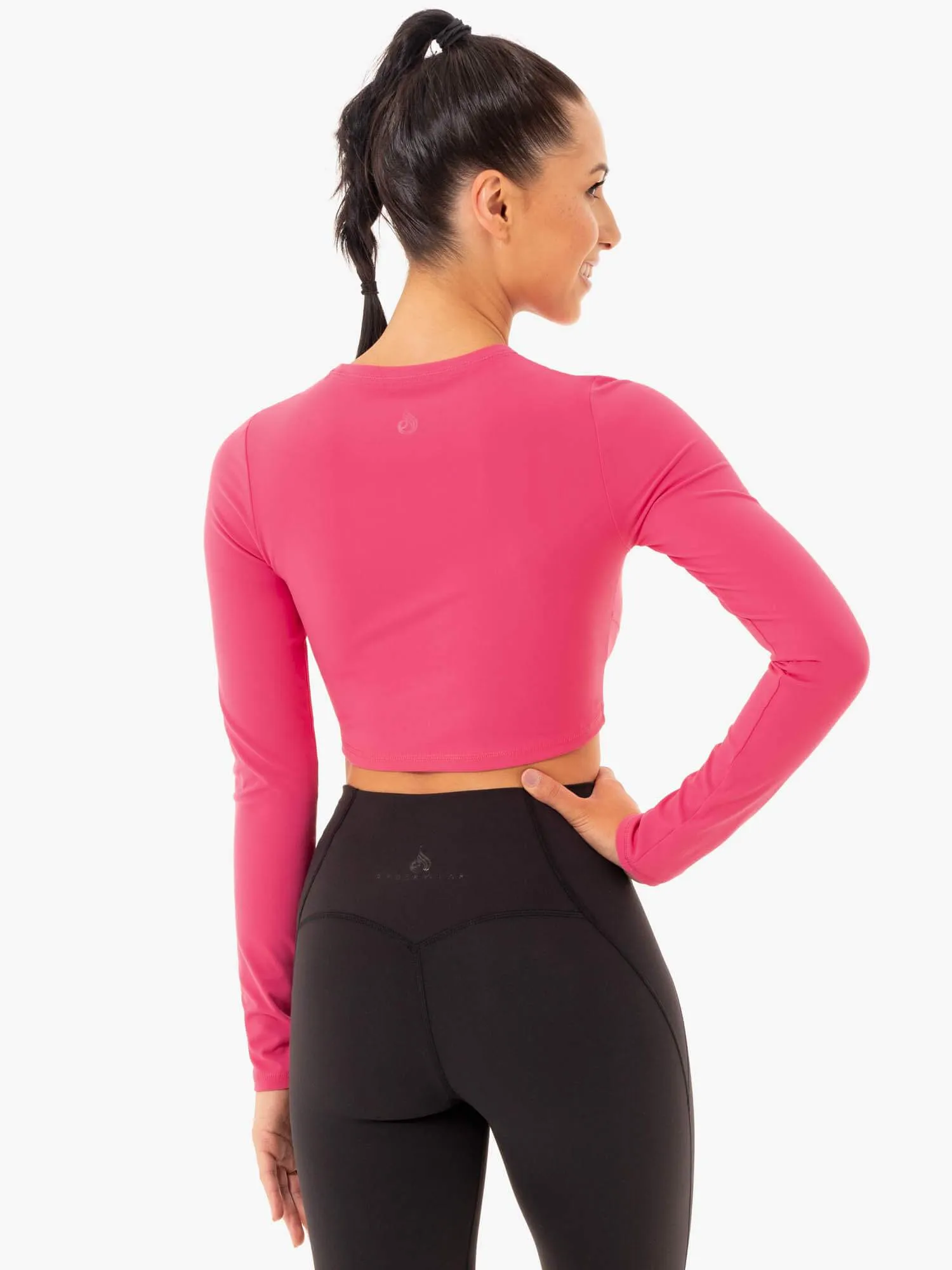Sola Long Sleeve Top - Pink BondedSeamTechnology Adjustable Hem