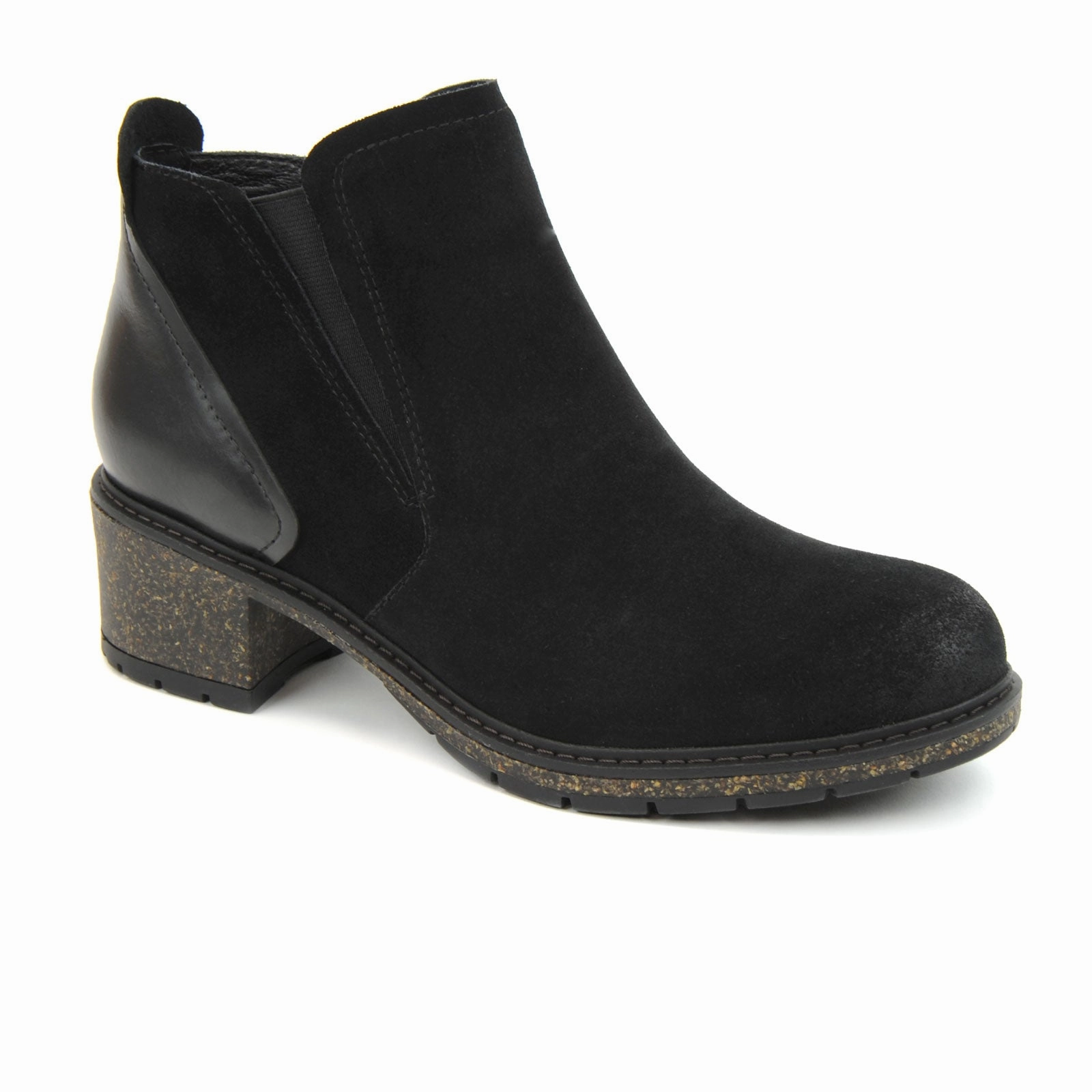 Season Style Aetrex Frankie Ankle Boot (Women) - Black Leather