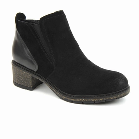 Aetrex Frankie Ankle Boot (Women) - Black Leather Sole Neat