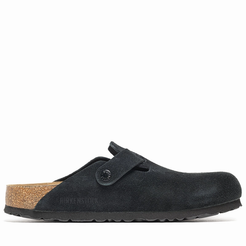 slip-resistant Birkenstock Boston Soft Footbed Suede - Black